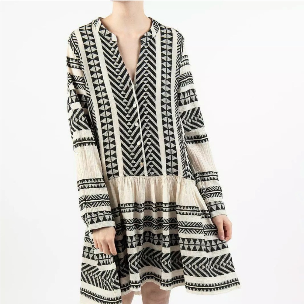 Delos Sz M Long Sleeve Boho Mini Dress by Devotion